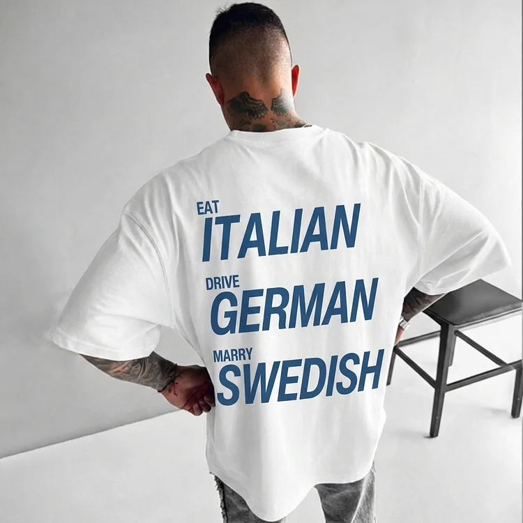 Unisex Fashionable Fun Text Print Crew Neck Pullover Txu