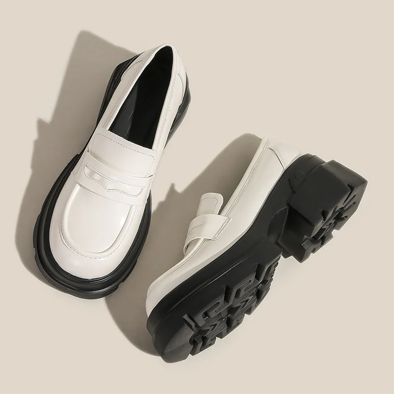 Athvotar Athvotar Loafers Women 2024 New Shallow Mouth With Skirt Fairy Small Leather Shoes British Style Student Single Shoe Women