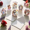 6PCS Diamond Painting Girl Greeting Cards Postcards with Envelopes