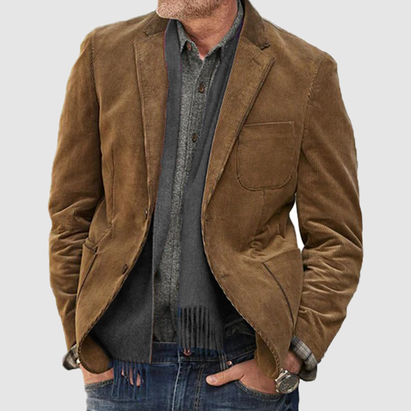 Men's Blazer Stylish Solid Color Lapel Coat