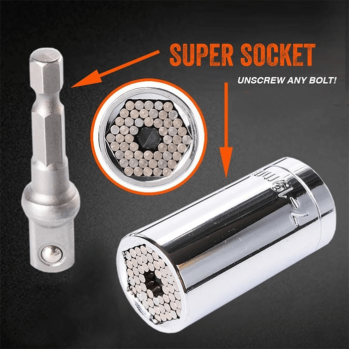 Adjustable Universal Socket with Power Drill Adapter Unscrew Any Bolt