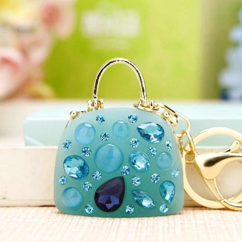 Elegant Korean Style Bag Metal Inlay Rhinestones Women’s Bag Pendant Keychain