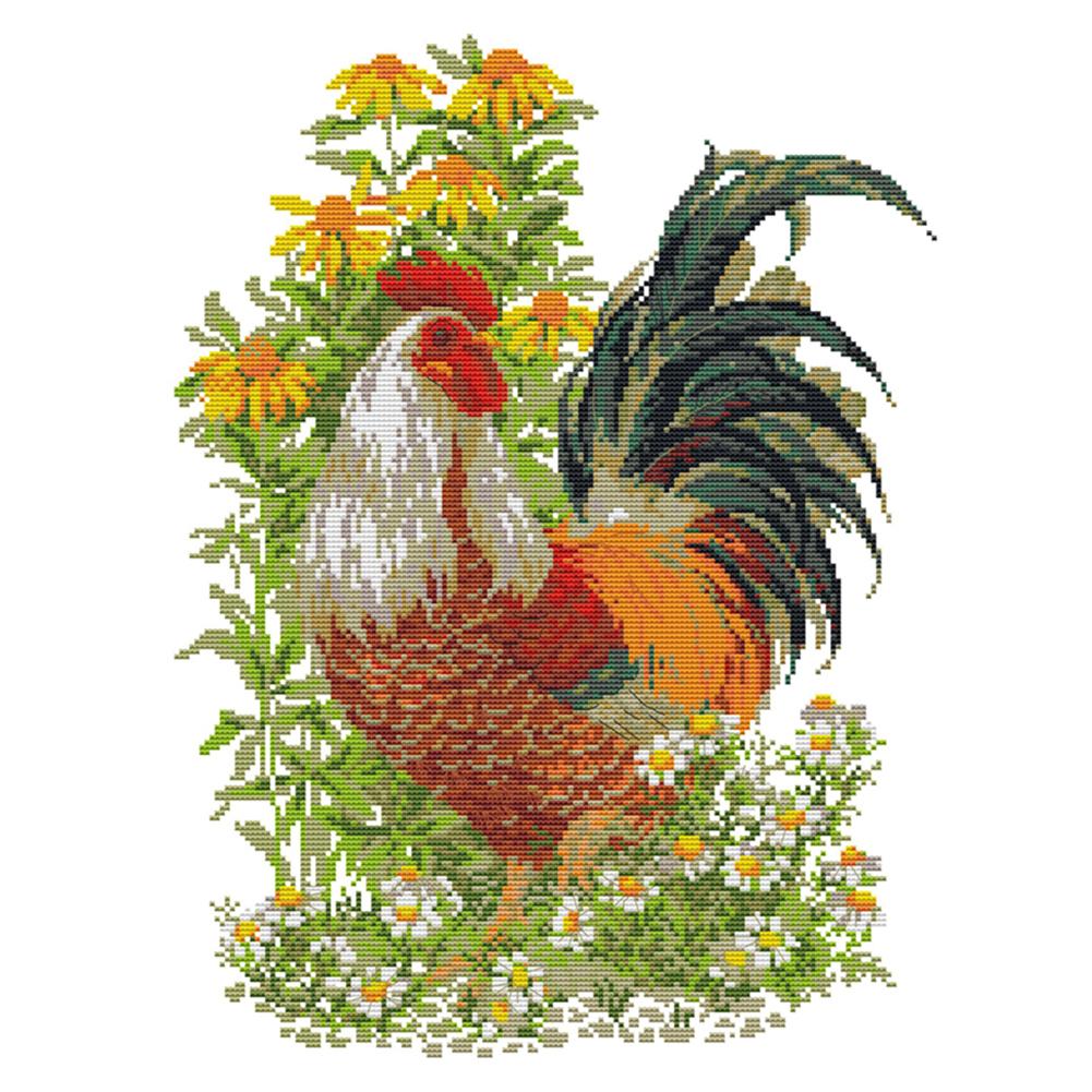 

Rooster - 14CT Stamped Cross Stitch - 37*48cm, 501 Original