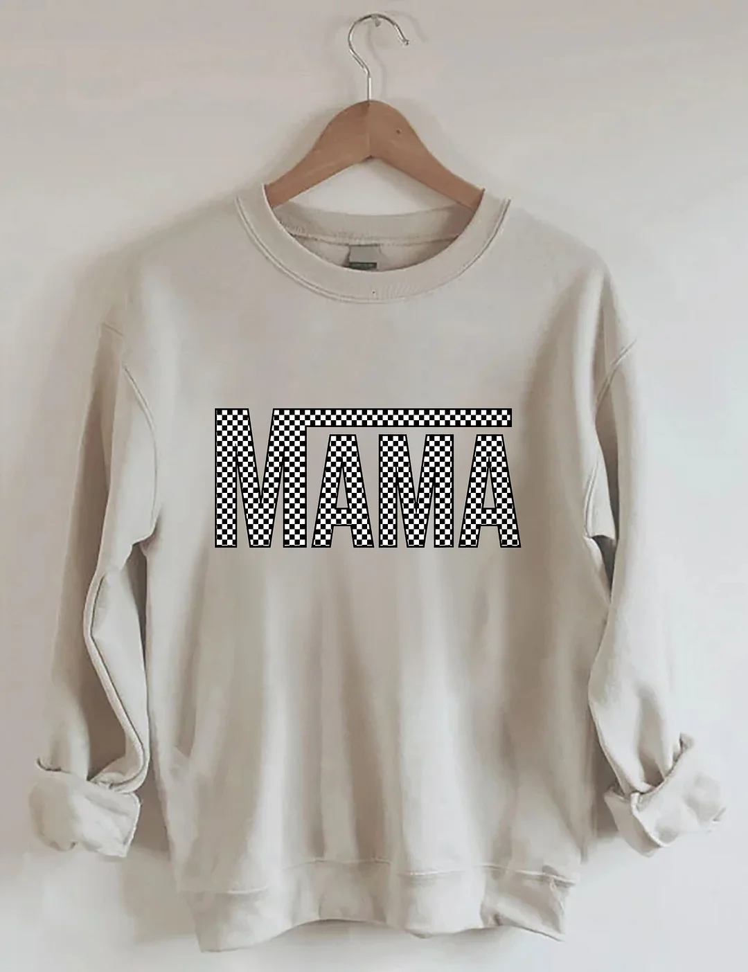 Checkered Retro Mama Sweatshirt 