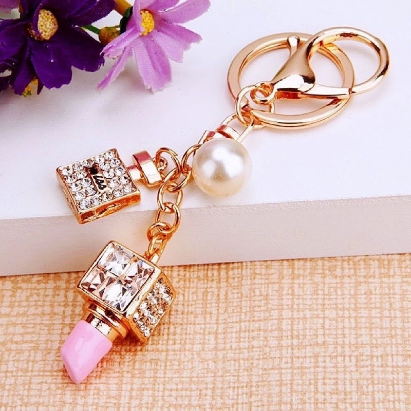 Elegant Lady High Heel Metal Inlay Rhinestones Women’s Bag Pendant Keychain