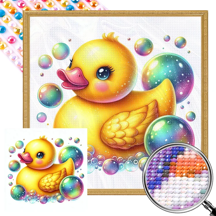 Colorful Bubbles And Ducklings 40*40CM (Canvas) Full AB Round Drill Diamond Painting gbfke