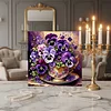 (Framed)Diamond Painting -DIY Round Drill Bouquet in a Glass with Frame(25x25cm)