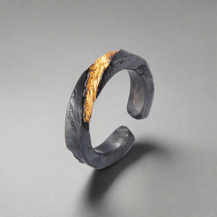 Coutureaura Flowing Fire Inlaid Adjustable Ring