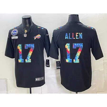 Men's Buffalo Bills #17 Josh Allen Black Vapor Limited Jersey 10AO