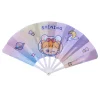 8PCS Summer Must Have Cartoon Portable Folding Fan Outdoor Cooling Student Kids Joyful Back to School Gift