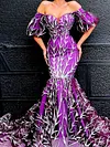 Shiny Off-The-Shoulder Empire Sexy Slim Evening Maxi Dress