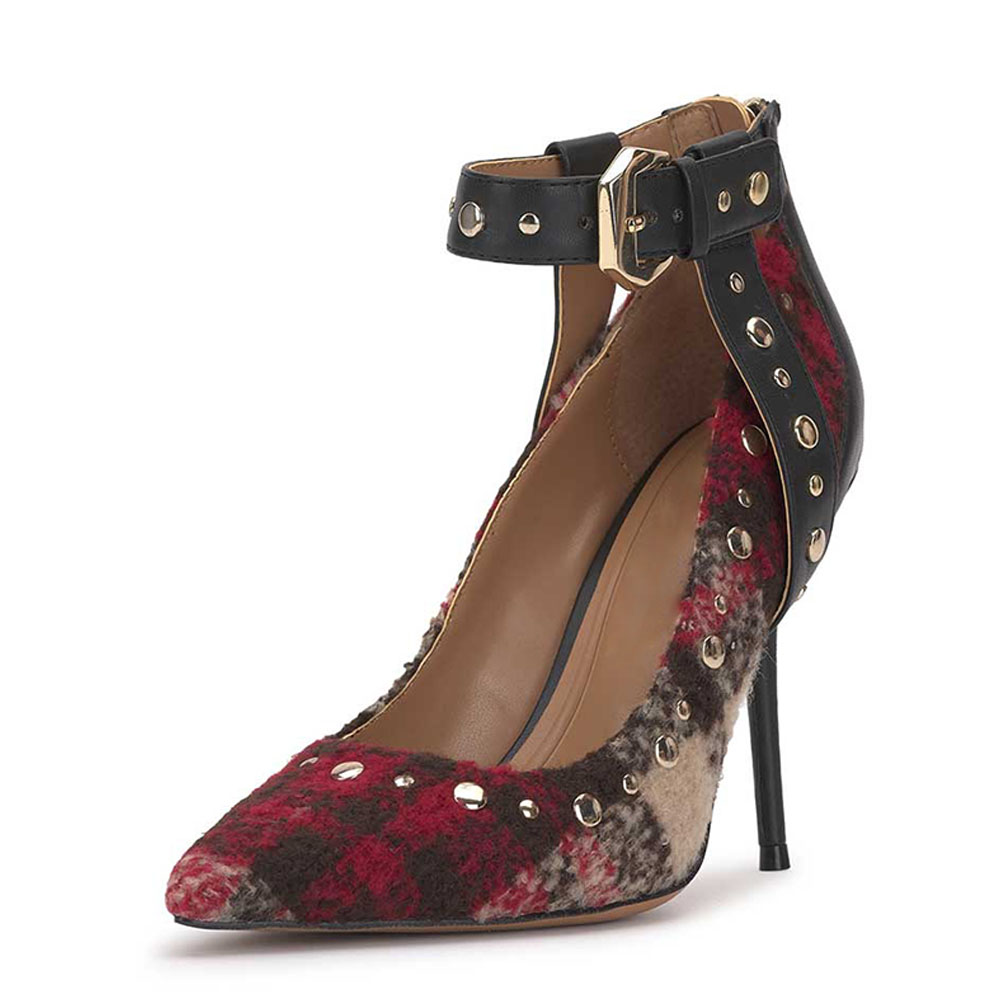 Multicolor Pointed Toe 4‘’ Stiletto Heel Pumps with Buckle Nicepairs