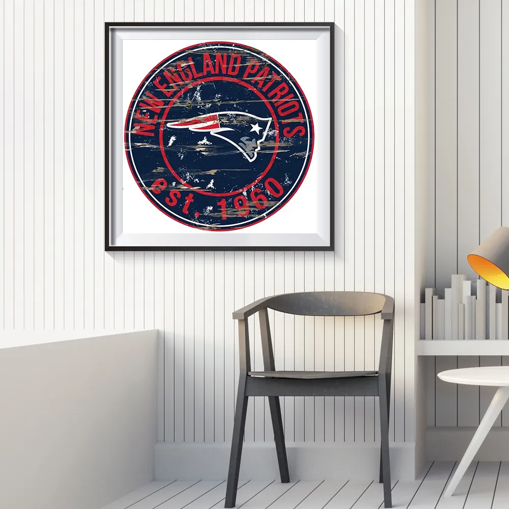 Full Round Diamond Painting 30*30cm - New England Patriots Football Team