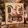 (20x20cm)Santa Workshop DIY Pearl Painting Art With Inner Wooden Framed Kit