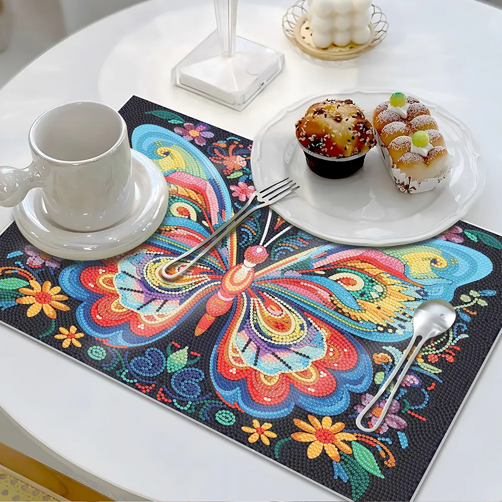DIY Butterfly Diamond Painting Placemat Heat Resistant Diamond Art Table Mat