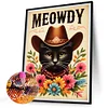 Diamond Painting -DIY Full Round Drill Cowboy Cat