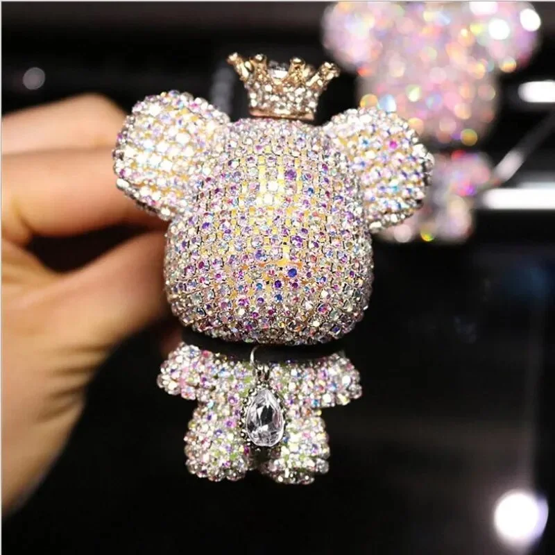 creative high-end handmase rhinestones cute violent bear air outlet vent tyure aroma clip home Car Interior decoration