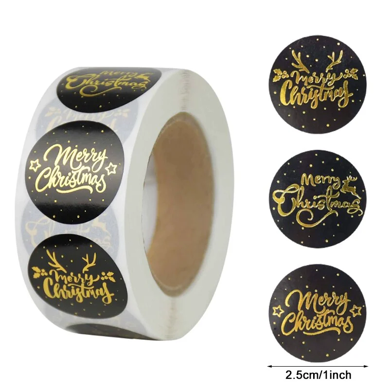 500pcs Merry Christmas Stickers Christmas Tree Elk Candy Bag Sealing Sticker Christmas Gifts Box Labels Decorations New Year