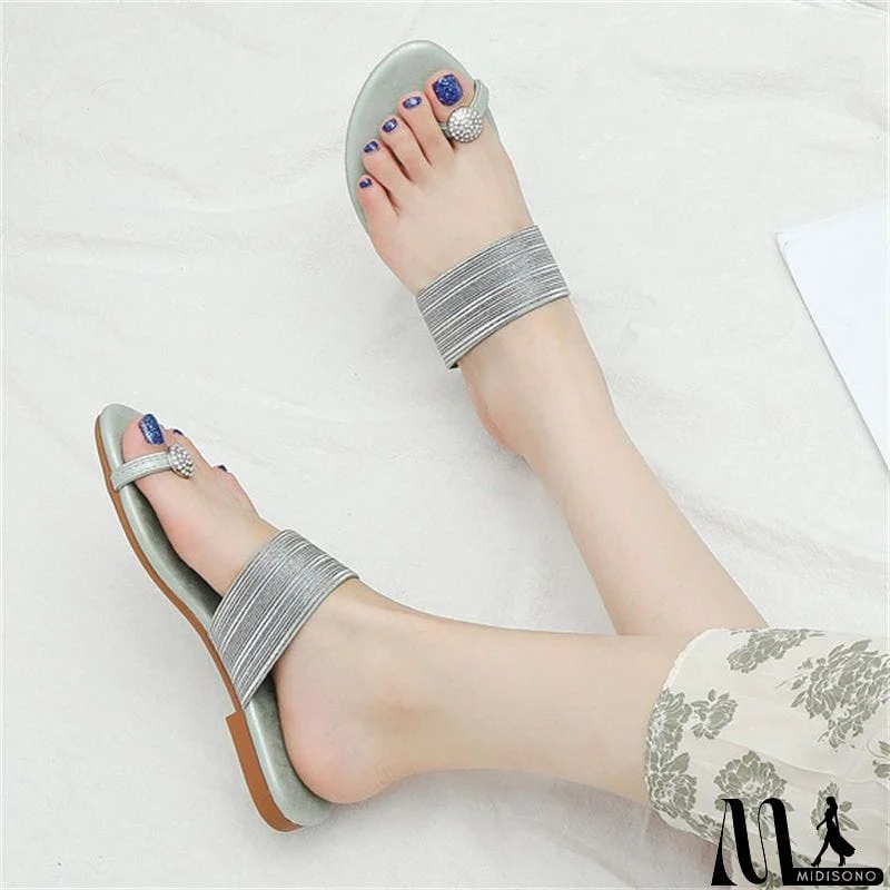 MidiSono - Female Cozy Large Size Outside Wear Flat Slipper