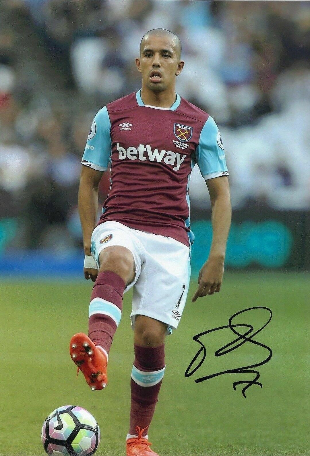 Sofiane Feghouli Genuine Hand Signed 12x8 Photo Poster painting West Ham United (1844)