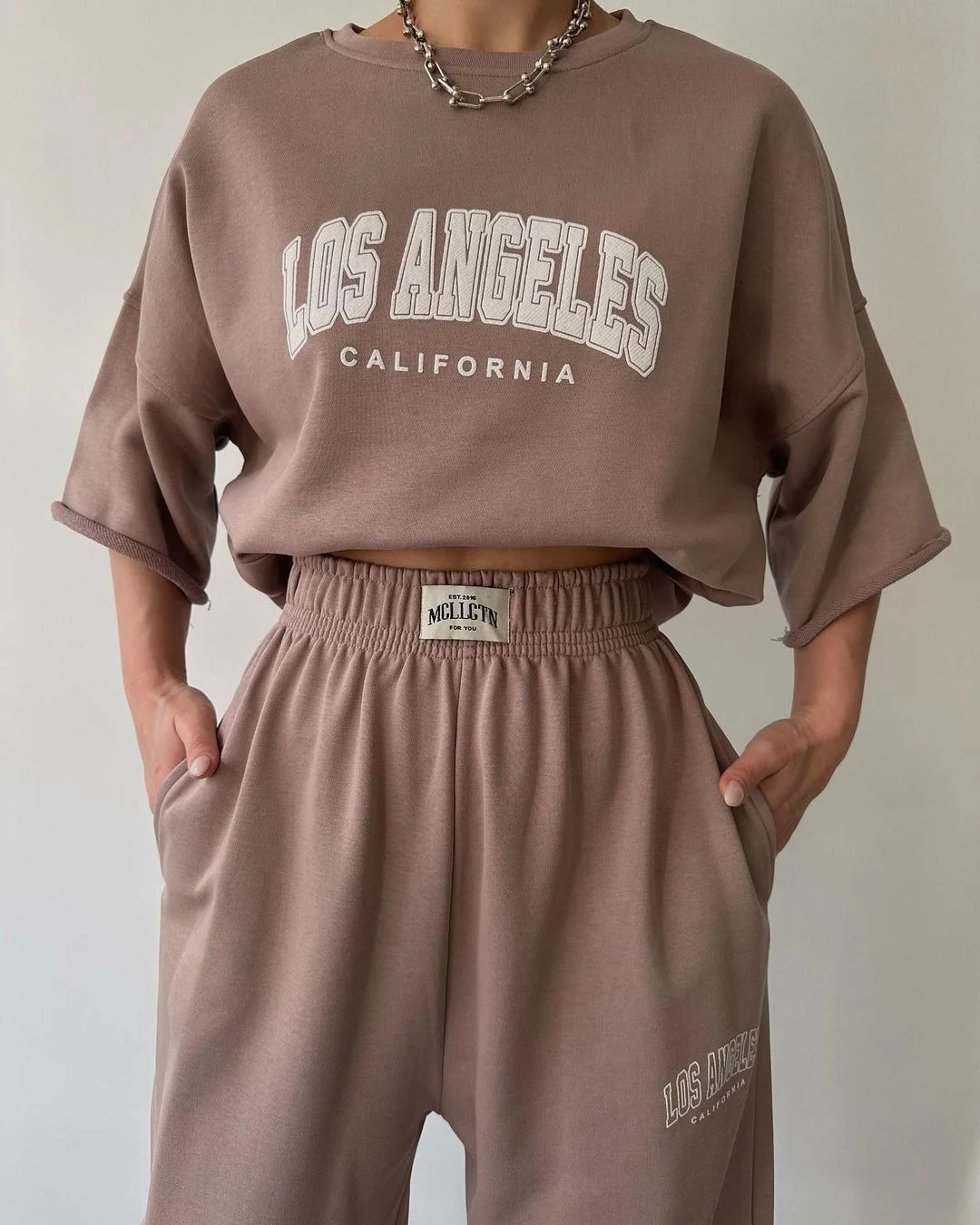 Nigikala Nigikala New Women's Casual Casual Commuting Print Short-Sleeved Trousers Two Sets