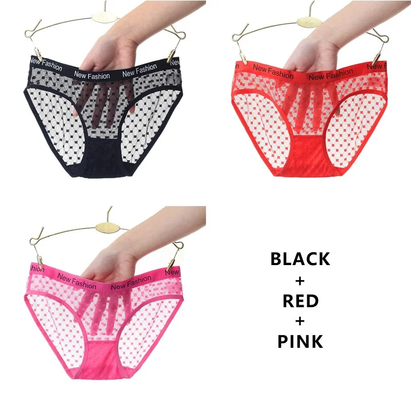 Meet'r 3Pcs/lot Seamless Panty Set Underwear Sexy Female Transparent Intimates Low-Rise Briefs Japanese G String Lingerie