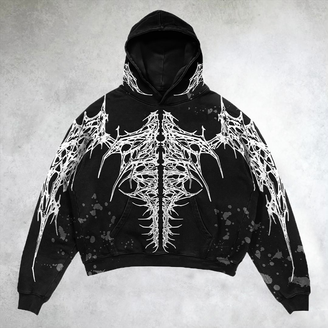 Streetwear Gothic Print Hoodie