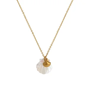 Golden shell necklace
