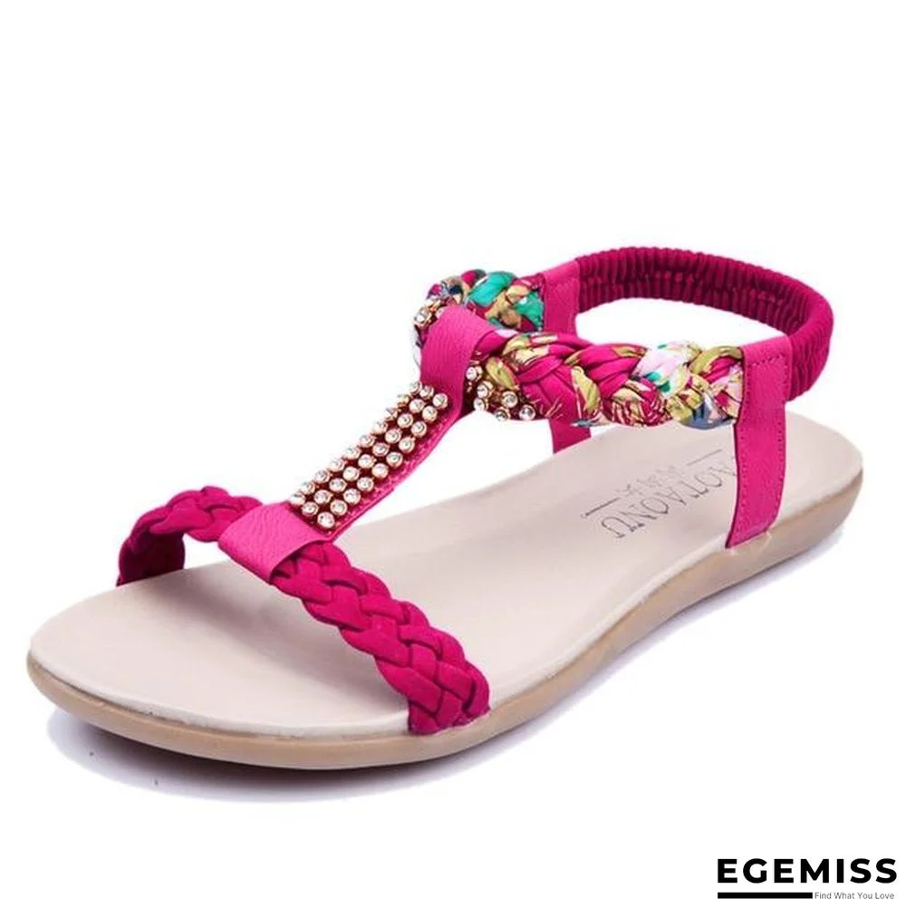 Women Summer Fashion Beach Sandals Comfortable Flats Sandals | EGEMISS