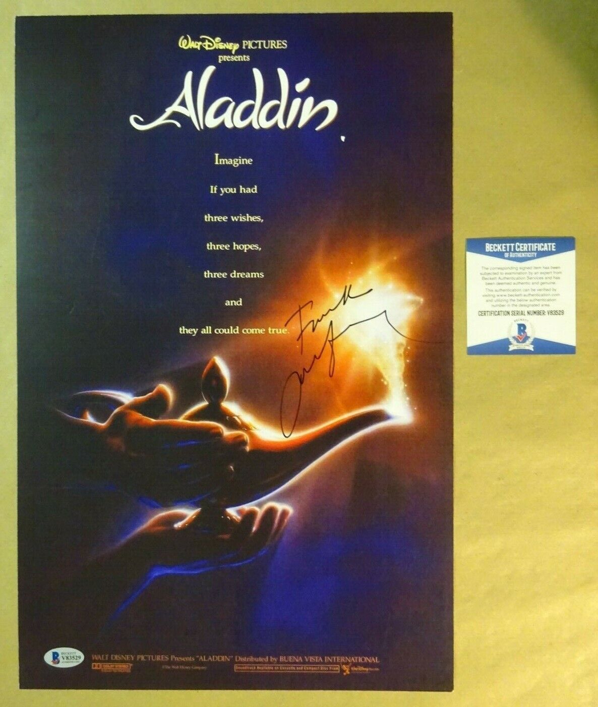 Signed JONATHAN MAN Autographed ALADDIN 11x17