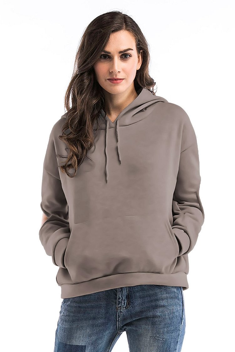 Gray Cut Out Sleeve Drawstring Sweatshirt - Shop Trendy Women's Clothing | LoverChic