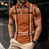 Men's Printed Plaid Stripe POLO Shirt