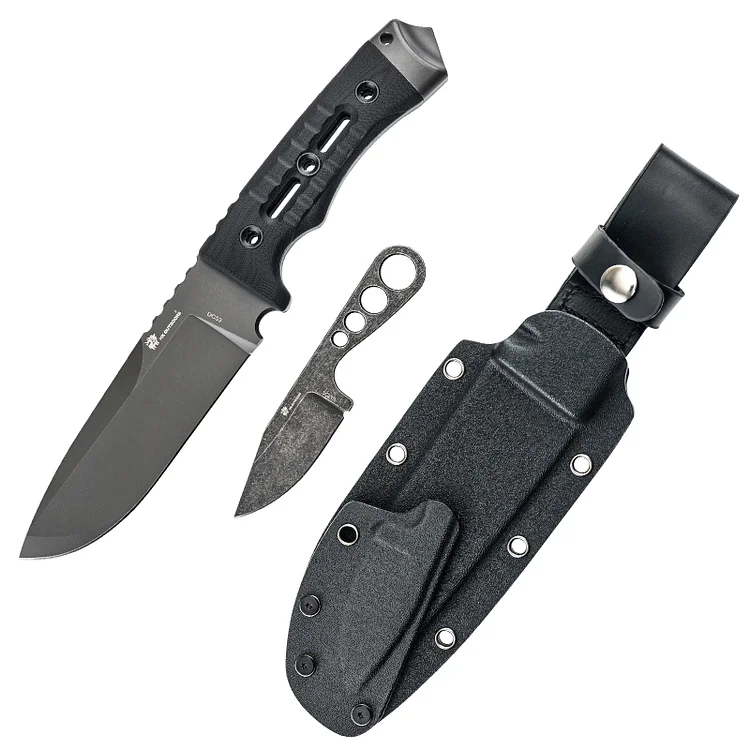 Tracker 5-INCH DC53 Survival Fixed Blade Knife Suit with Black G10 Handle