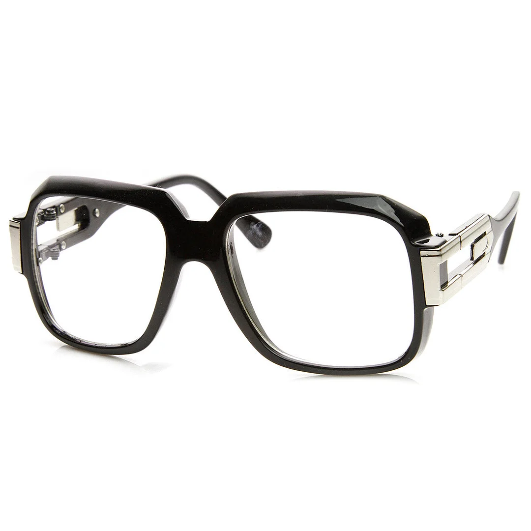 Large Classic Retro Square Frame Hip Hop Clear Lens Glasses