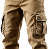 Men's Vintage Khaki Cargo Pants With Multiple Pockets by Inlyline
