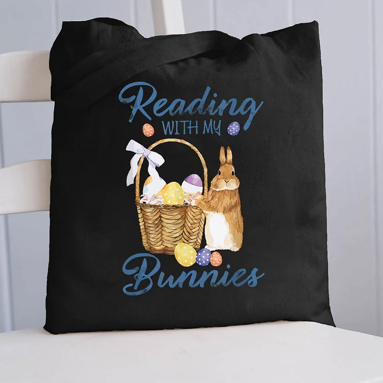 Pupiloves  Reading with my little bunnies Tote Bag