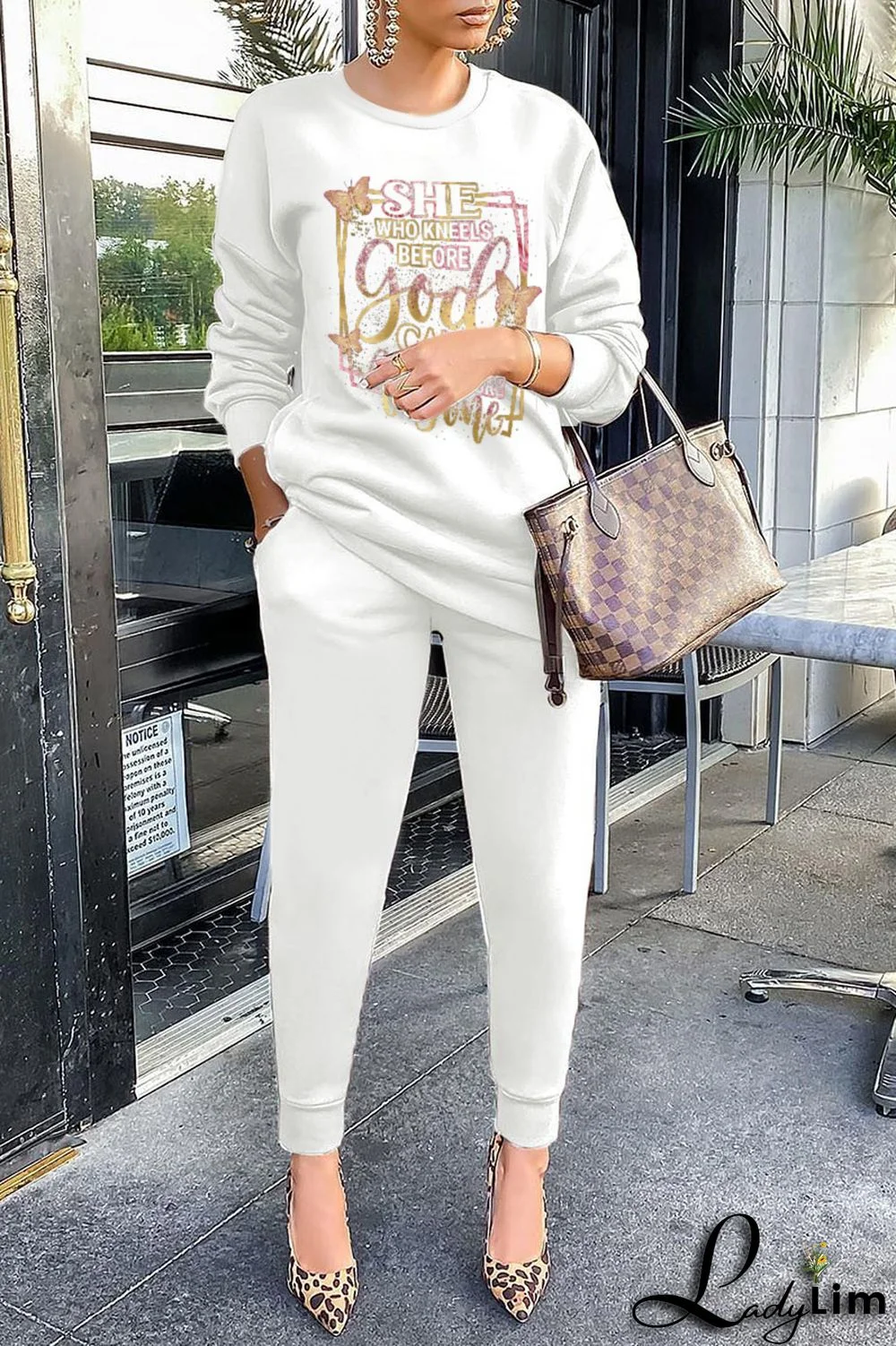 Grey Fashion Street Print Patchwork Letter O Neck Tops