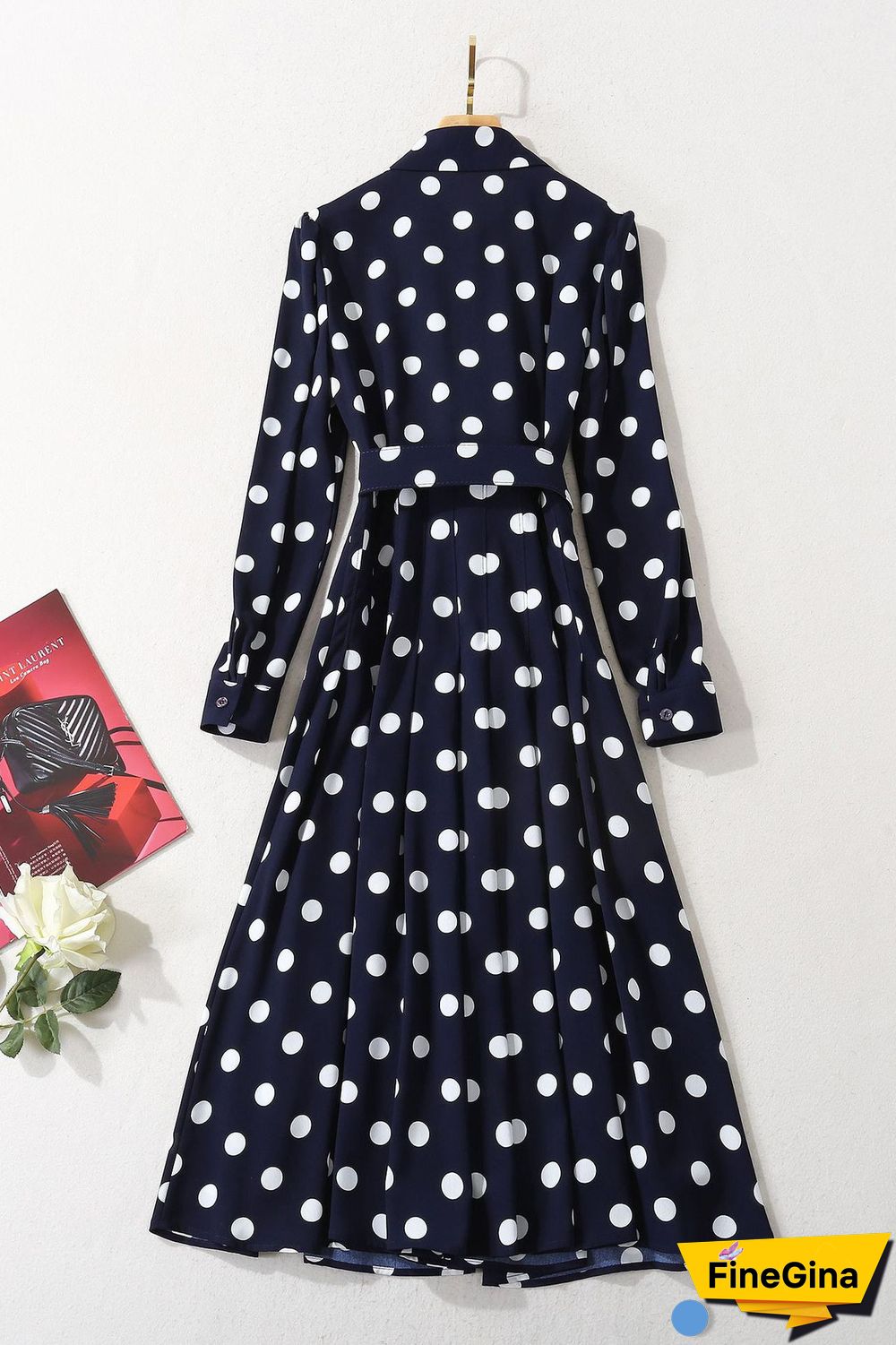 Kate Middleton Dark Navy Polka Dot Dress