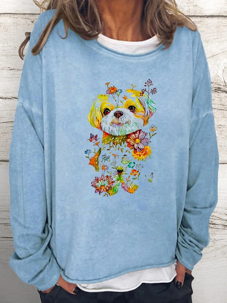 i like dogs Women Loose Sweatshirt-0021895