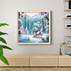 Diamond Painting-DIY Full Round Drill Snowy Bear In Forest