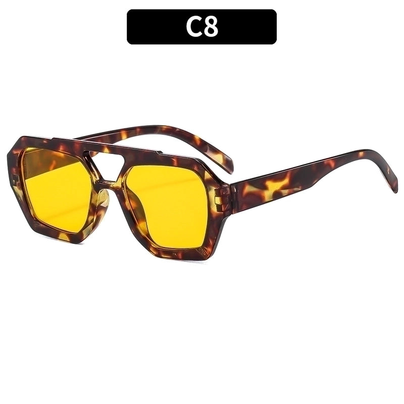 IG Style Retro Sports Geometric Leopard Pc Avaitor Full Frame Women’s Sunglasses