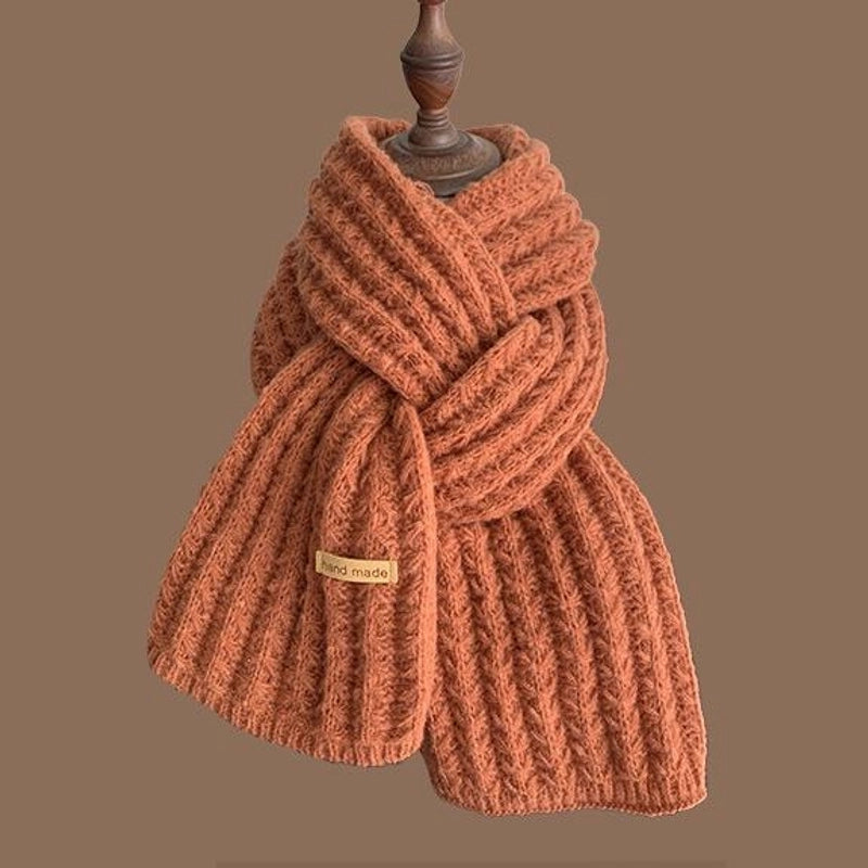 Women’s Minimalist Solid Color Knit Winter Scarves
