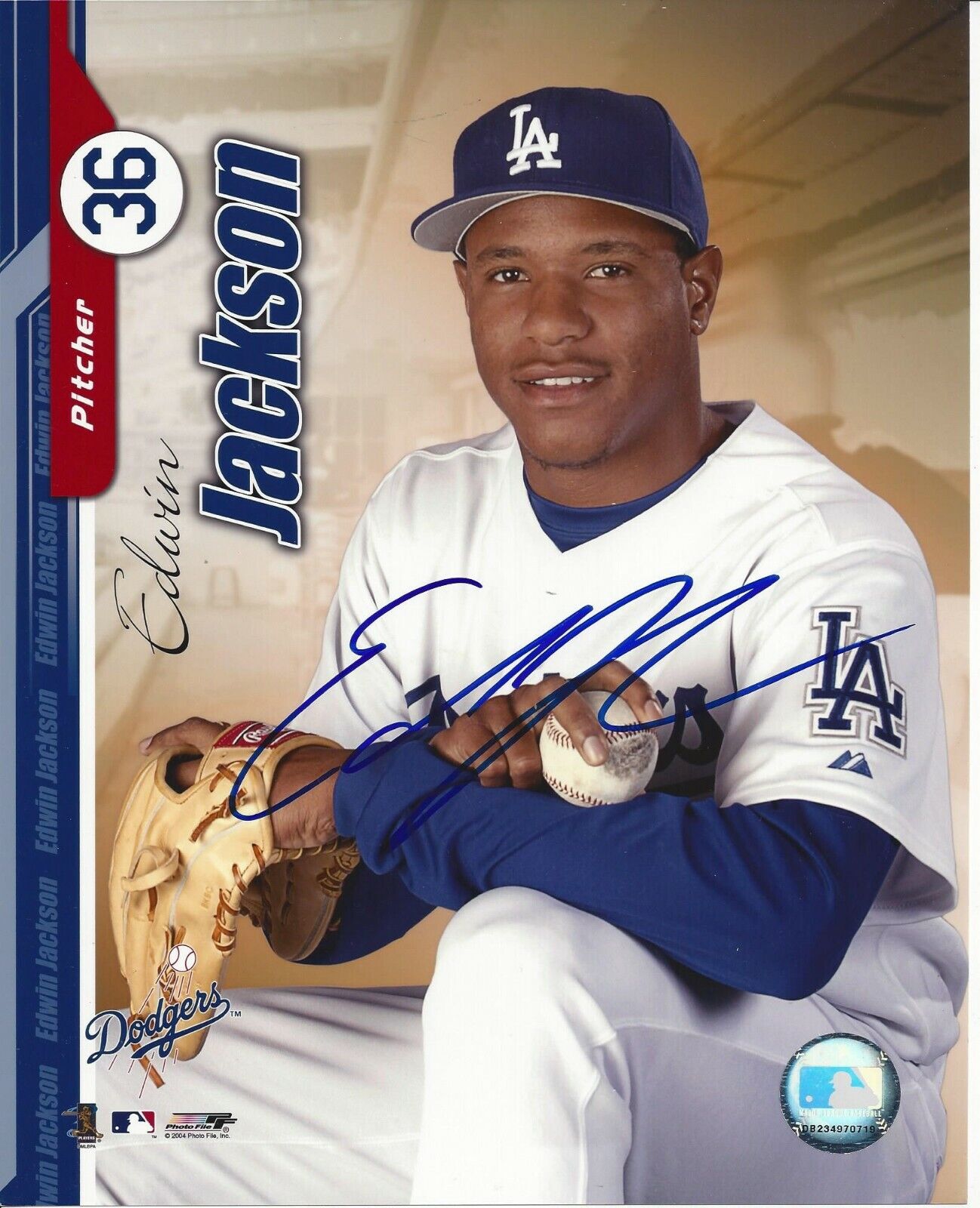 Edwin Jackson Autographed 8x10Los Angeles Dodgers#S1133