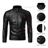 💥 2025 Hot Sale! Men's Casual Stand Collar PU Leather Jacket, Fashionable and Exquisite Zipper Jacket