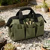9-Piece Oxford Cloth Work Apron with Multiple Pockets Garden Tool Storage Apron for Gardening in Flower Beds Vegetable Patches