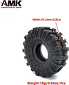AMK 4Pcs 1.0" Rubber Mud RC Off Road Tires 24x62x20.5mm for 1/24 Crawler Cars Axial SCX24 Gladiator Deadbolt 1/18 TRX4M (4PCS)