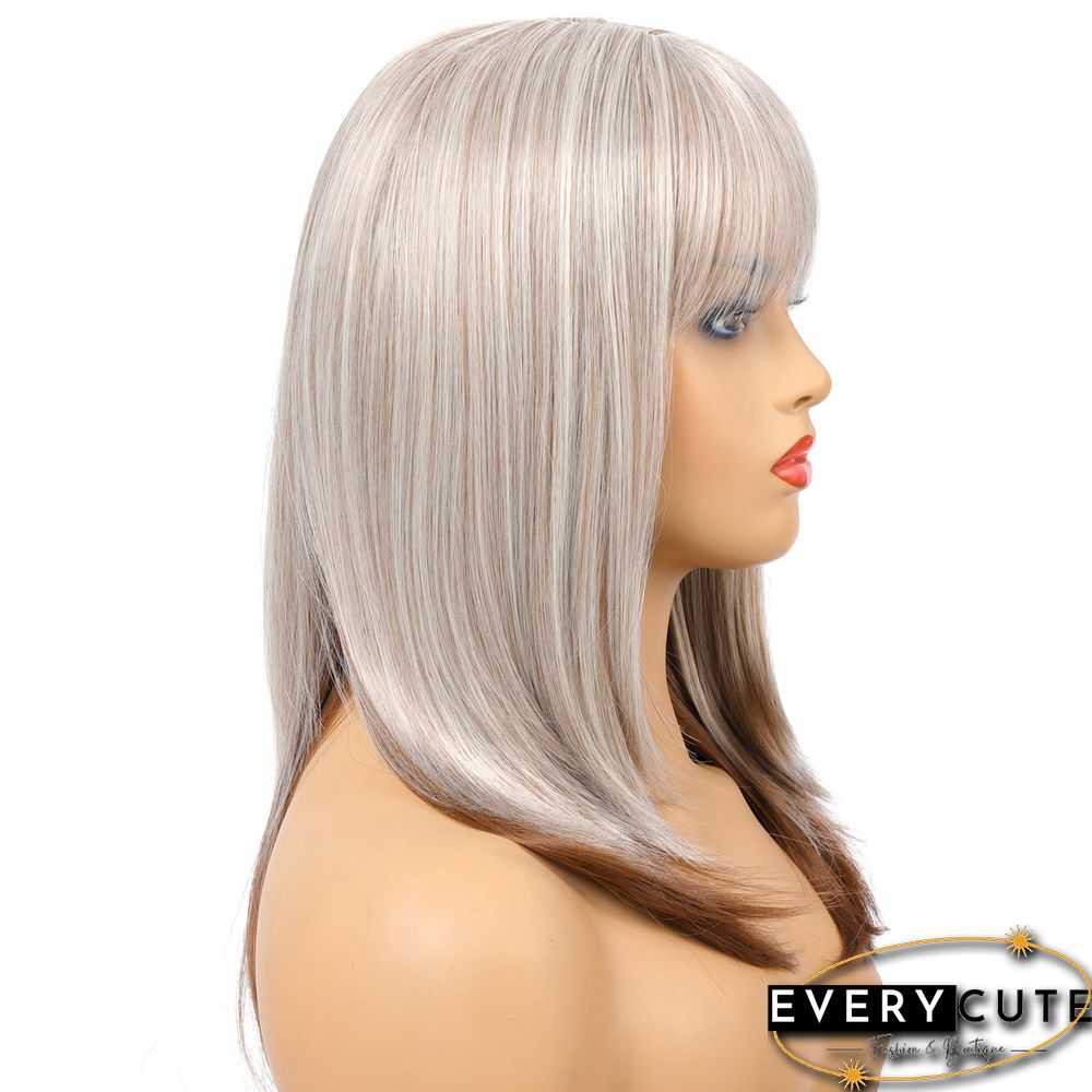 Wig Women's Fashion Long Straight Hair Headgear Chemical Fiber Wig Women