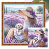 Girl Printed Cross Stitch Kit 40x40cm DIY 11CT Embroidery Craft Set Home Decor
