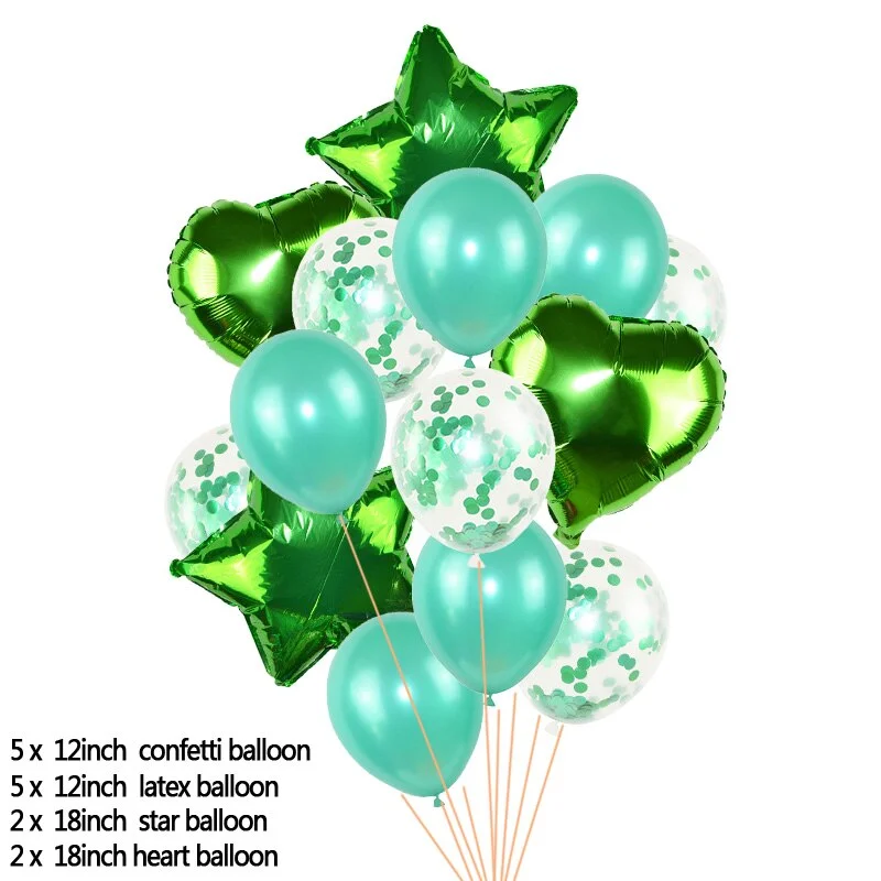 14pcs Rose Gold Confetti Latex Balloons Set Star Heart Shape Foil Balloon Birthday Party Decoration Wedding Inflatable Air Ball