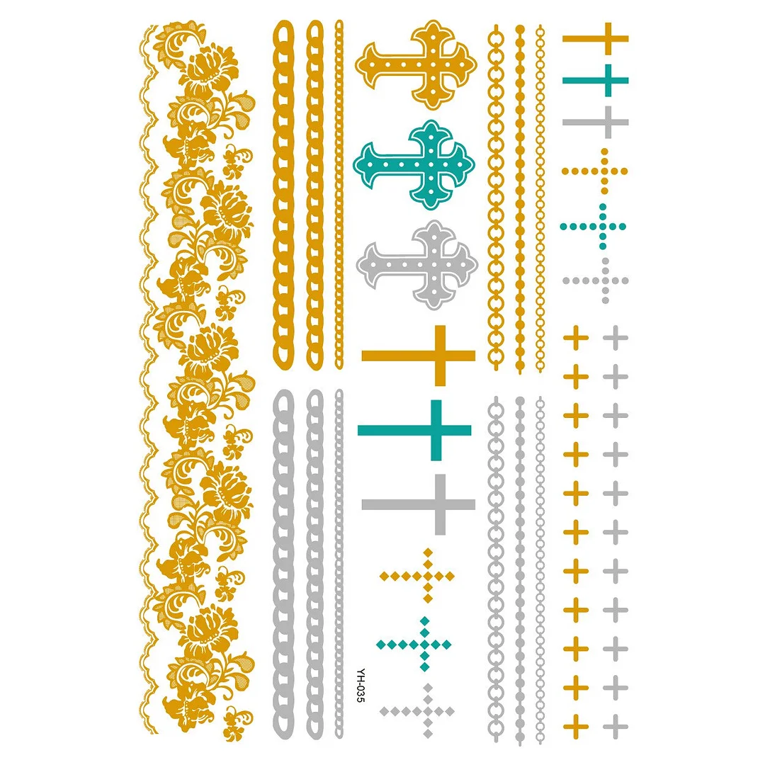 Tattoo Sexy Feather Moon Star Temporary Tattoo Female Party Body Arm Art Fake Flash Tatoos Gold Metallic Tattoo Stickers